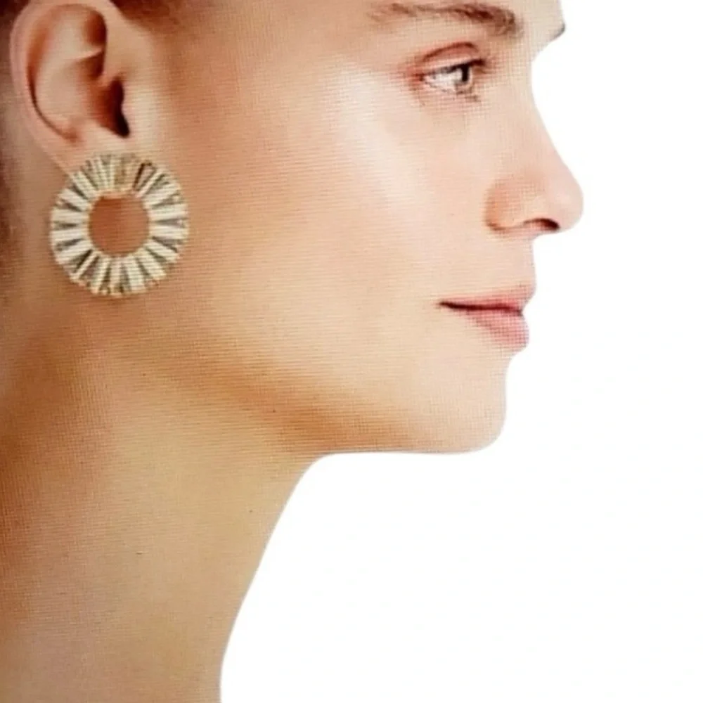 J.Crew Crystal Baguette Crystal Disc Hoop Earrings